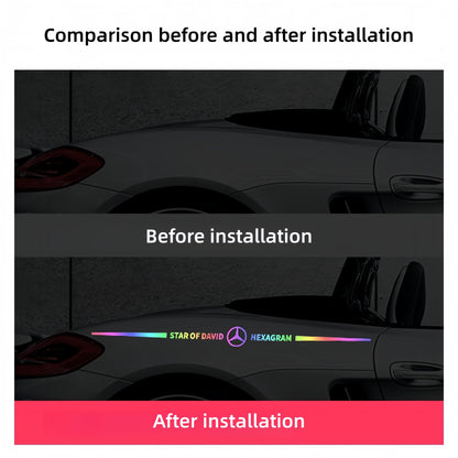 Car logo colorful stickers, car color-changing laser reflective car stickers, personalized A-pillar car door and hood stickers.