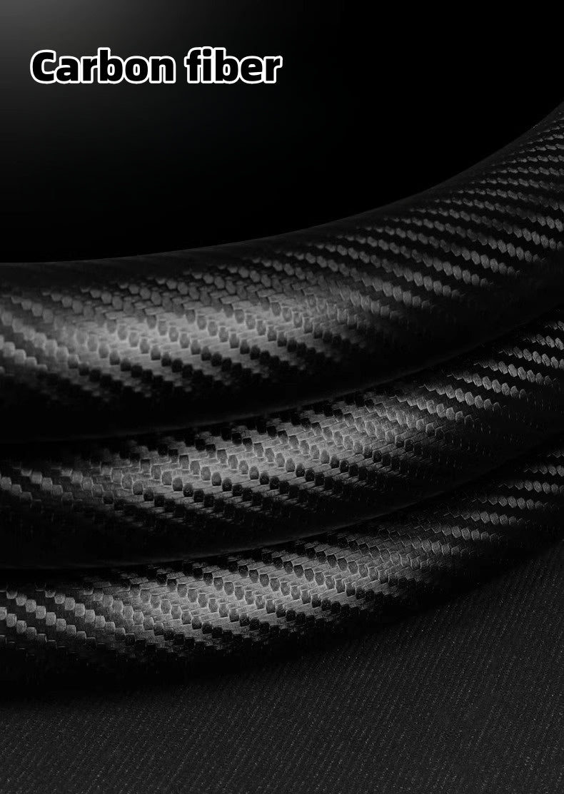 Customized Carbon Fiber Suede Steering Wheel Cover with Car Logo