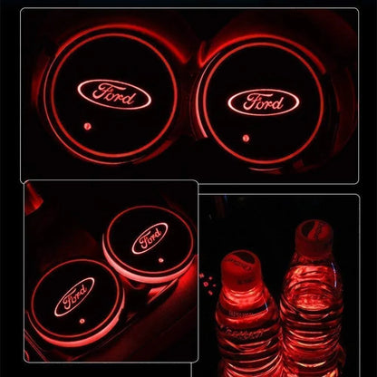 Hot Sale 🎁50% OFF 🎁7 Colors Led Car Logo Cup Lights up Holder