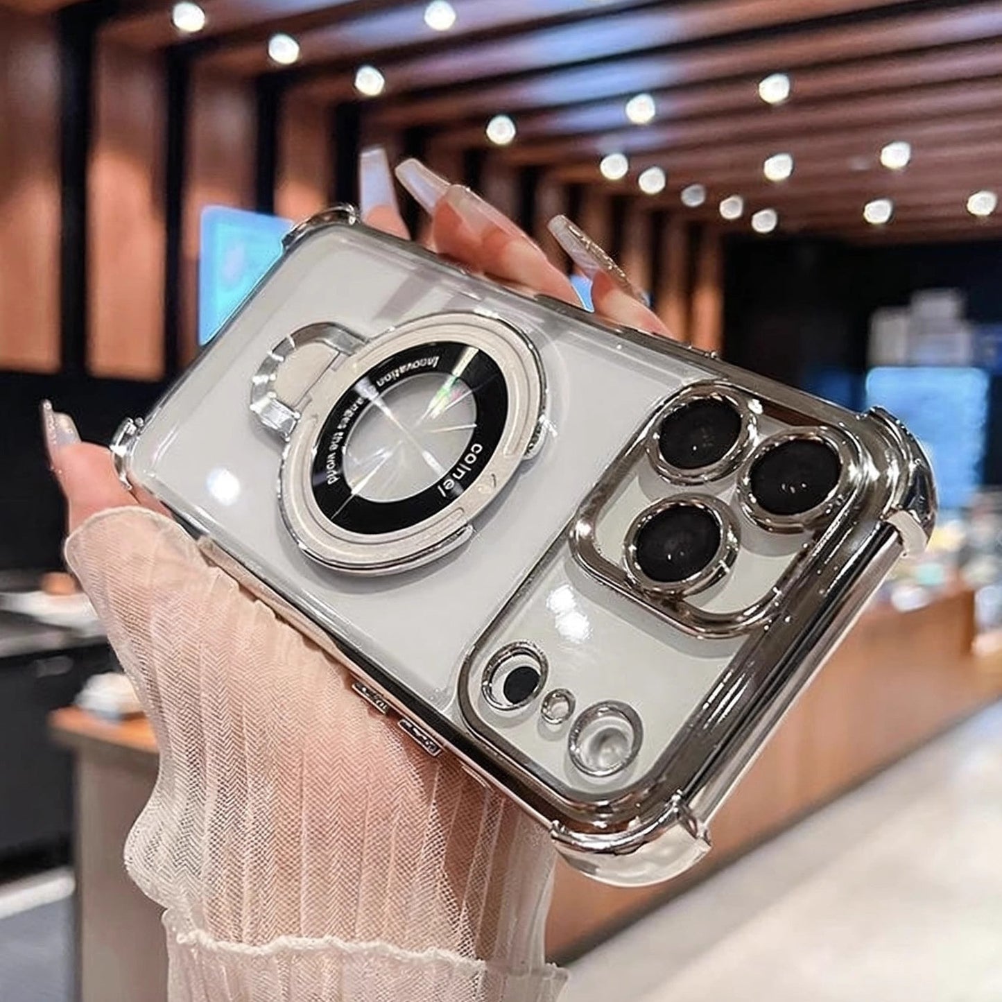 🔥New In Phone Case for iPhone 17 Series - Four Corners Air Cushion Anti-fall Case for iPhone with Invisible Ring Stand