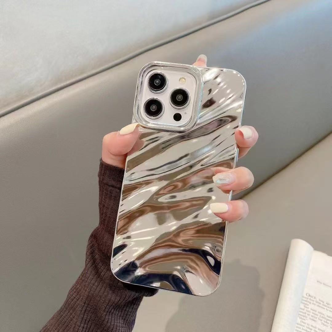 Nude Mocha Aesthetic Wavy Designer Silicon Case for iPhone