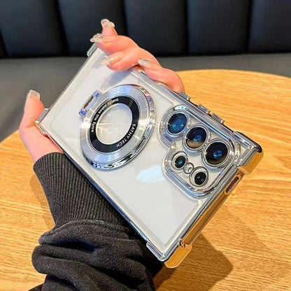 Translucent Magnetic Phone Cases with Stand and Corner Cushions for Galaxy Series