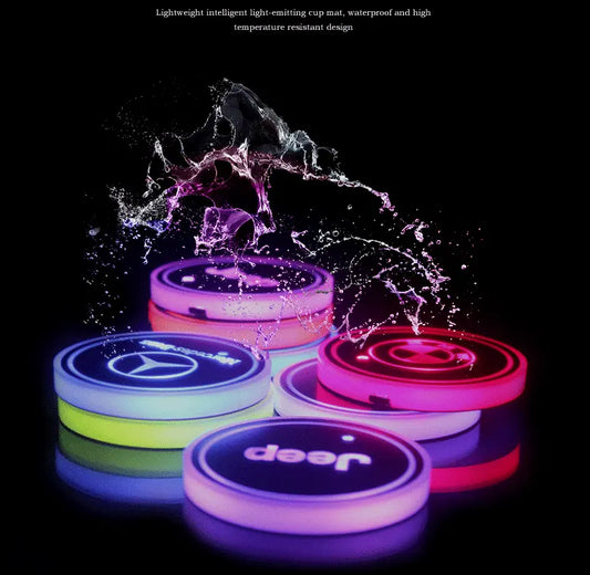 Hot Sale 🎁50% OFF 🎁7 Colors Led Car Logo Cup Lights up Holder