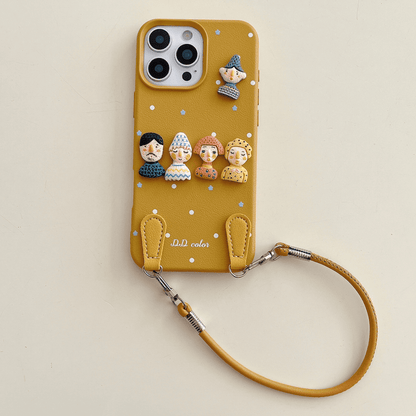 Dopamine Doll Leather Portable Phone Case for iPhone