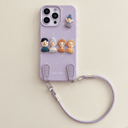 Dopamine Doll Leather Portable Phone Case for iPhone