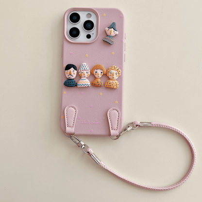 Dopamine Doll Leather Portable Phone Case for iPhone